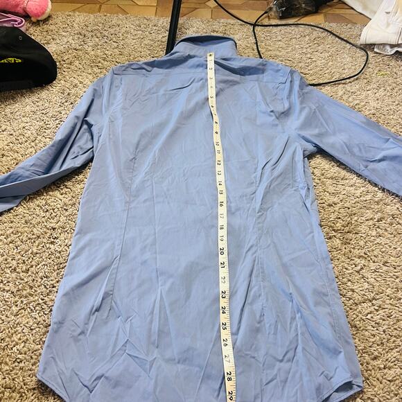 Mens Express Performance Extra Slim Baby Blue Button Up Medium - Picture 4 of 4